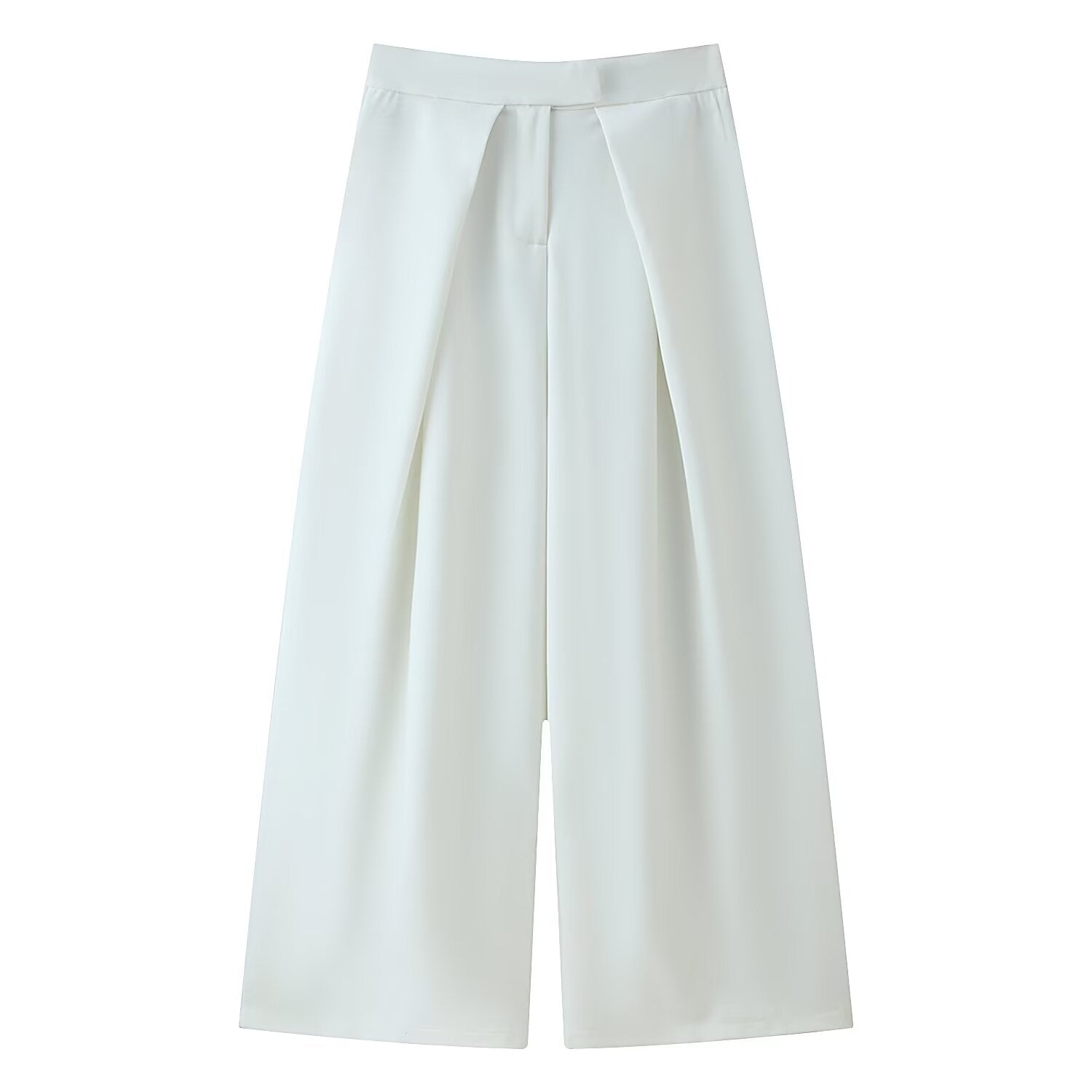 Women's new casual loose zipper pleated trousers