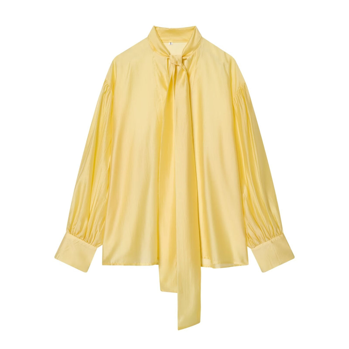 Women's scarf decoration casual satin textured shirt