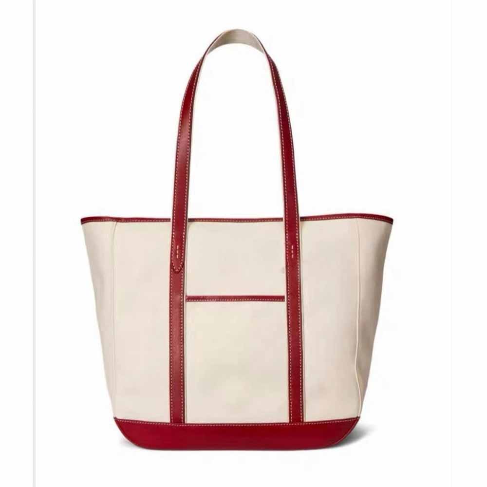 #228 Women's new canvas split shoulder handbag shopping bag