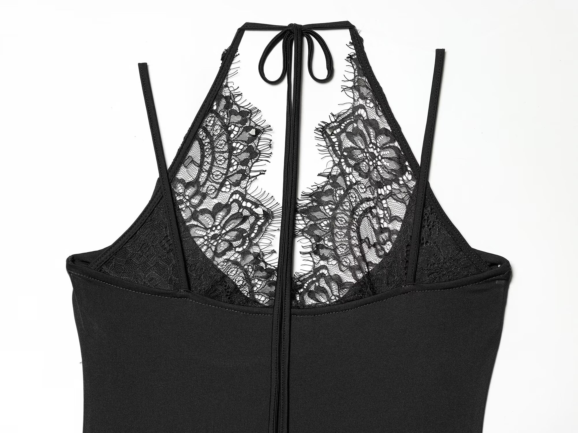 Women's patchwork lace halter neck jumpsuit