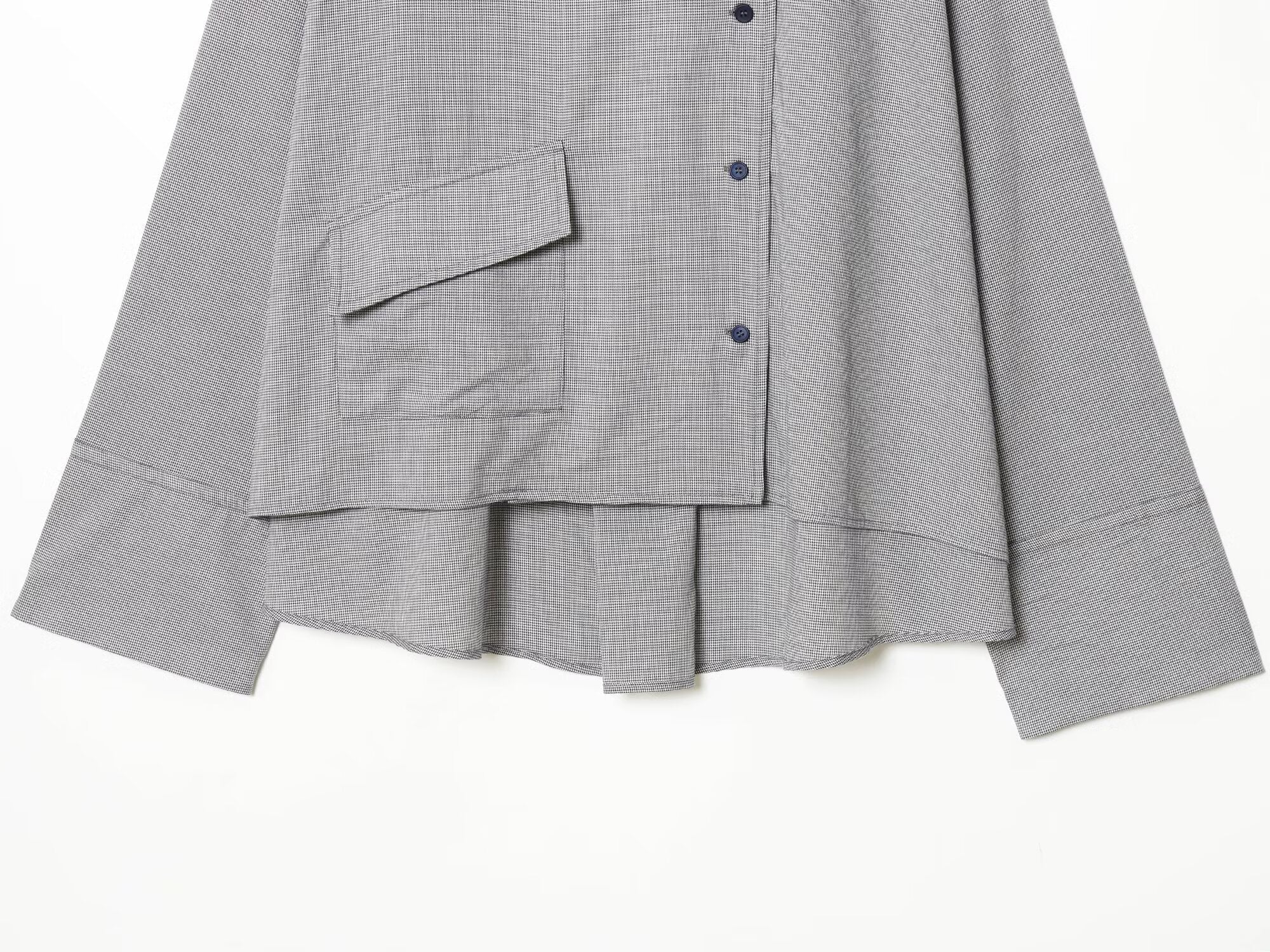 Women's 2026 loose standing collar checkered shirt
