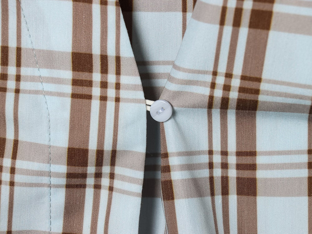 suit Women's 2 pieces pleated poplin plaid shirt+Skirts
