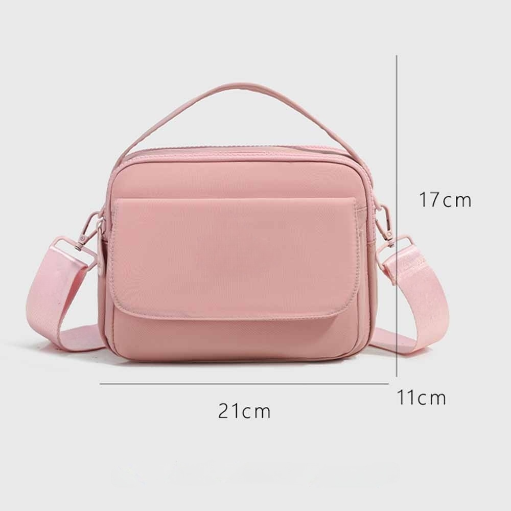 #129 Women's new fashion Joker double zipper design messenger bag