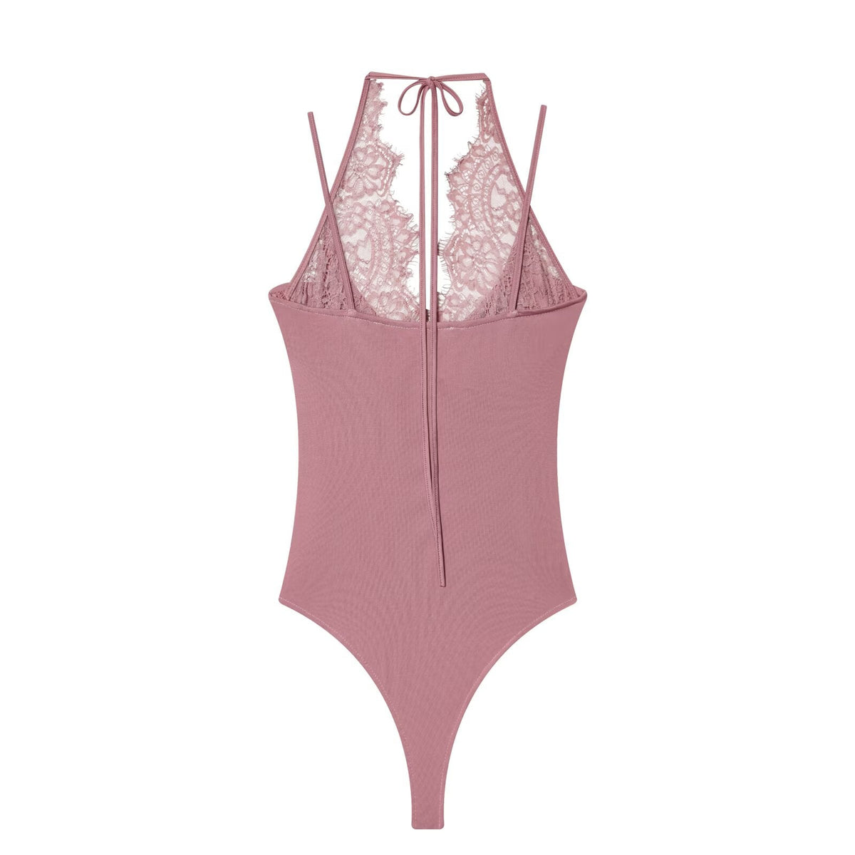 Women's patchwork lace halter neck jumpsuit