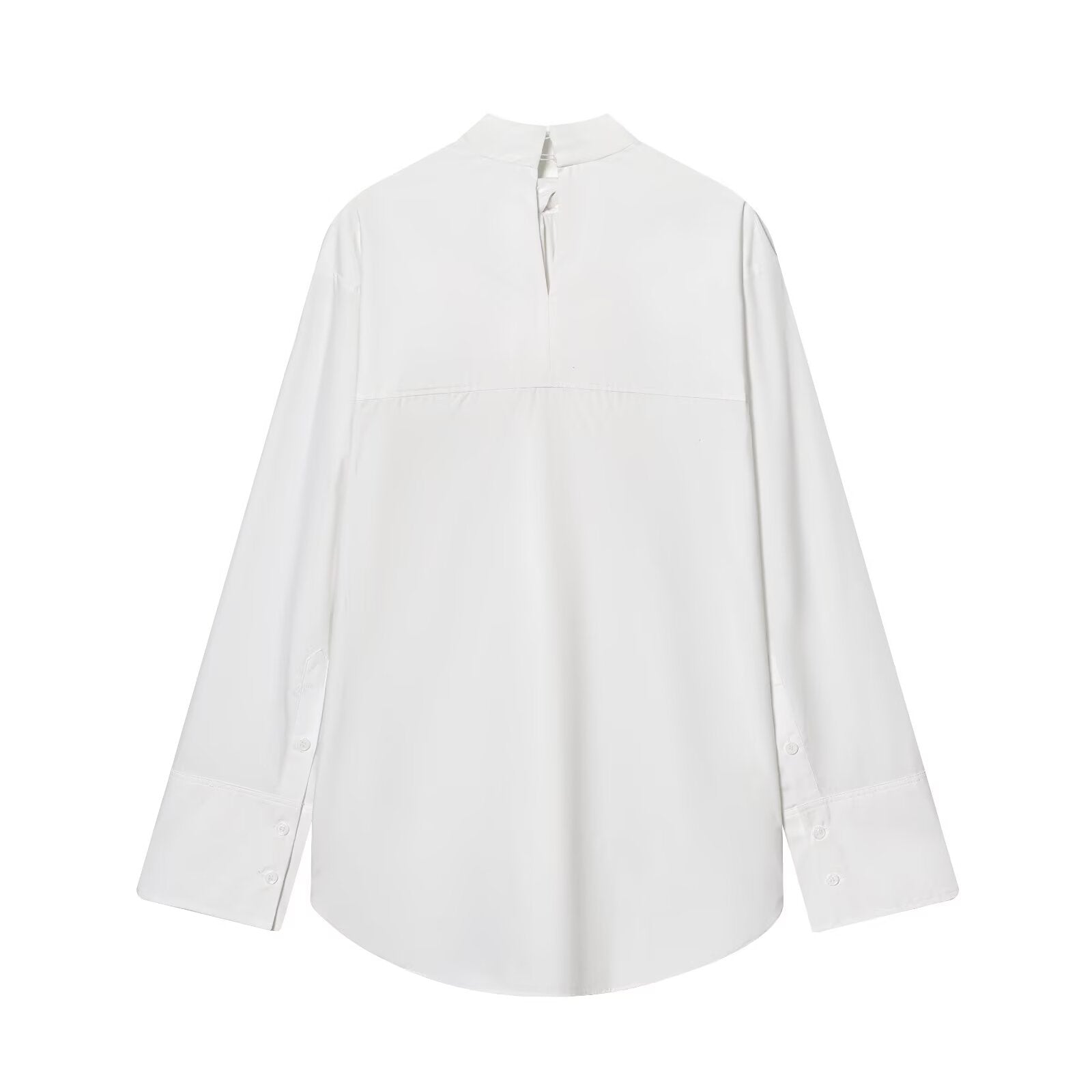 Women's 2026 loose bow decoration poplin shirt