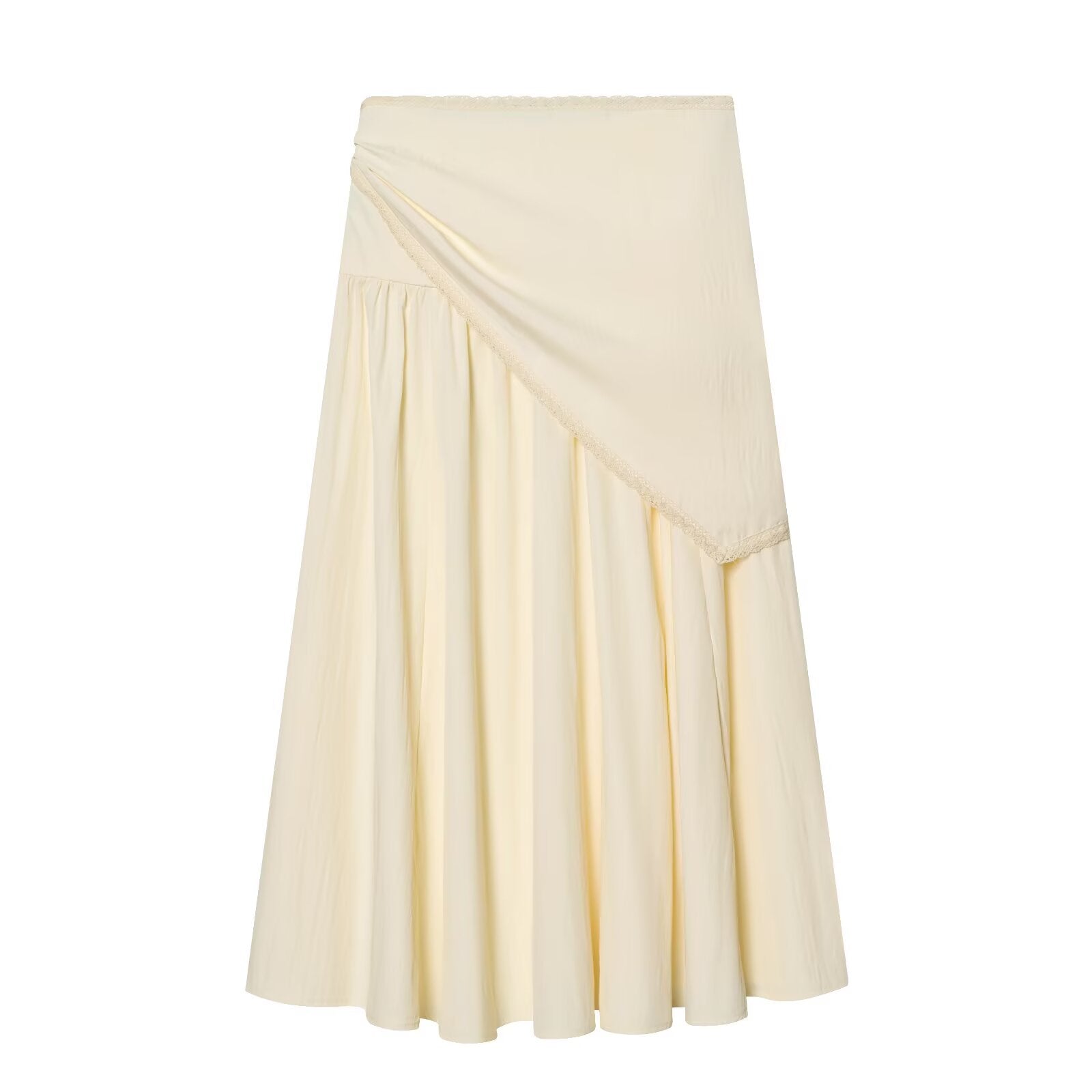 Women's scarf knot decoration pleated Midi skirt