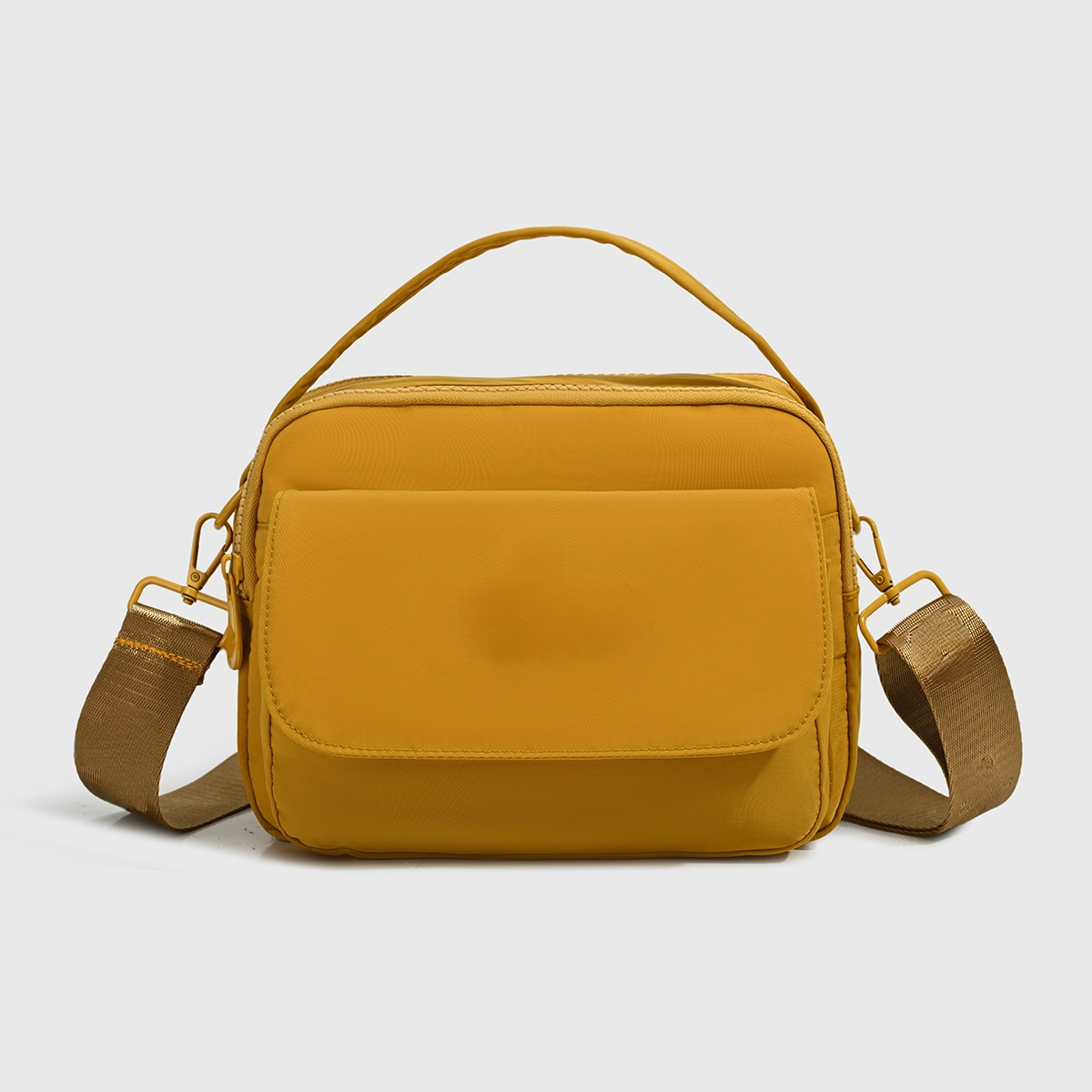 #129 Women's new fashion Joker double zipper design messenger bag