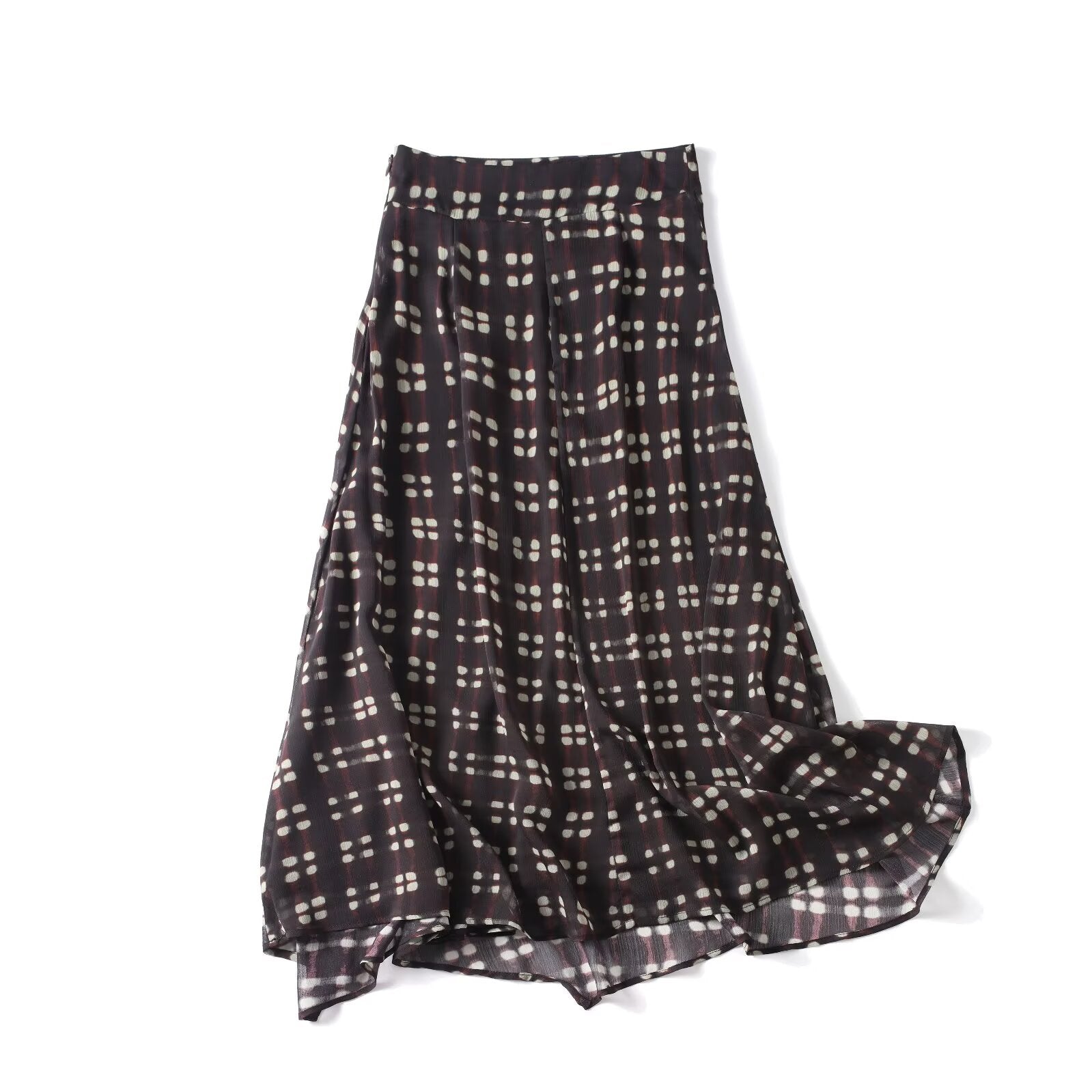 Women's casual retro plaid printed MIDI skirt