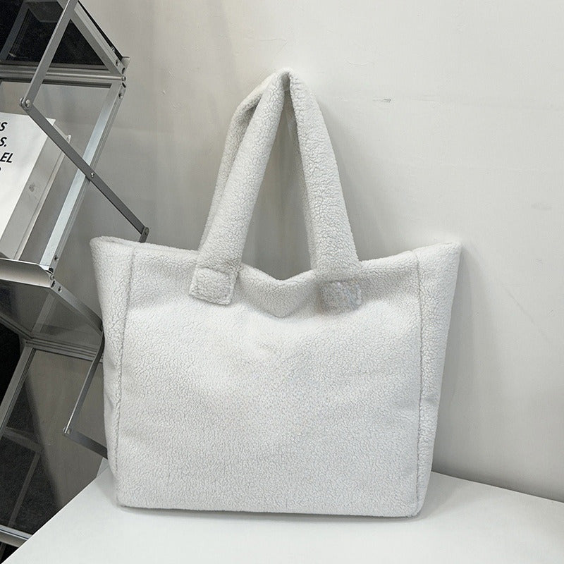 #308 Women's new fashion large-capacity lambswool bag