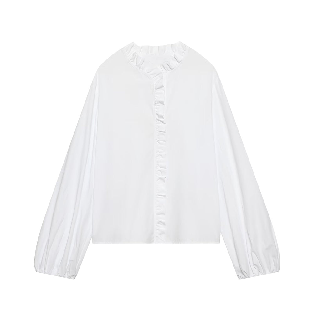 Women's 2026 layered decoration casual poplin shirt