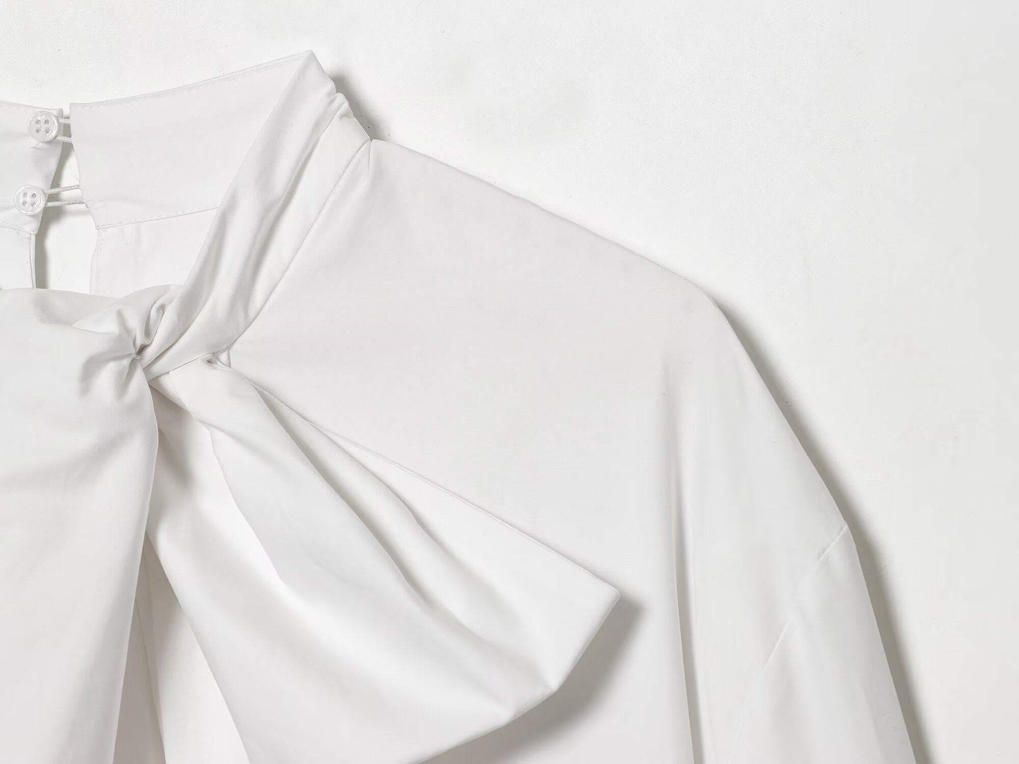Women's 2026 loose bow decoration poplin shirt