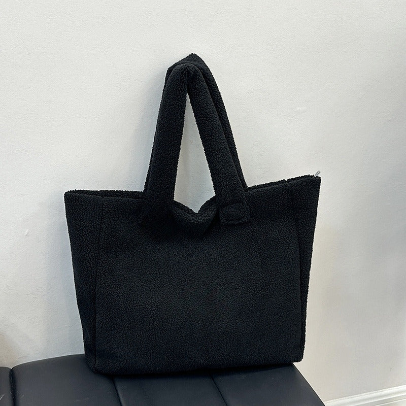 #308 Women's new fashion large-capacity lambswool bag