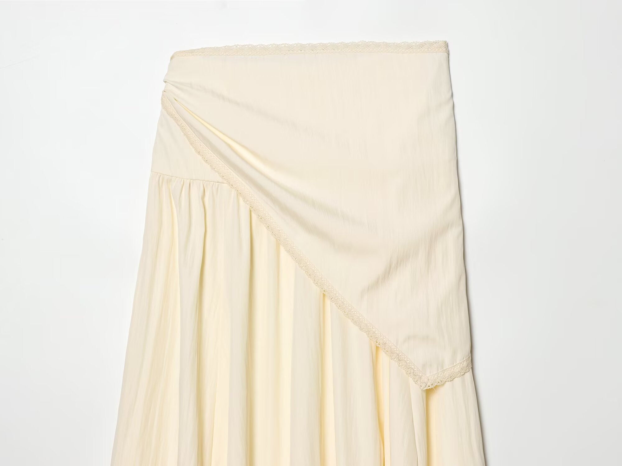 Women's scarf knot decoration pleated Midi skirt