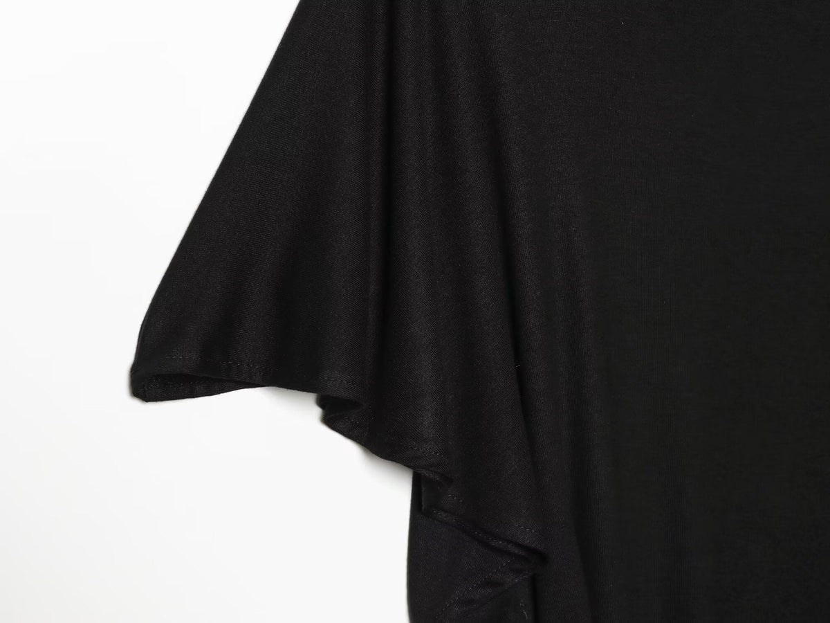 Women's new asymmetric long style pleated top