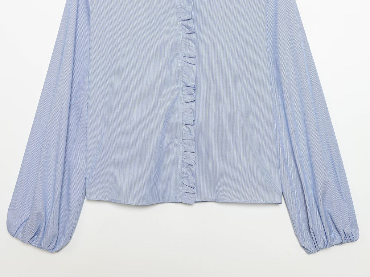 Women's 2026 layered decoration casual poplin shirt