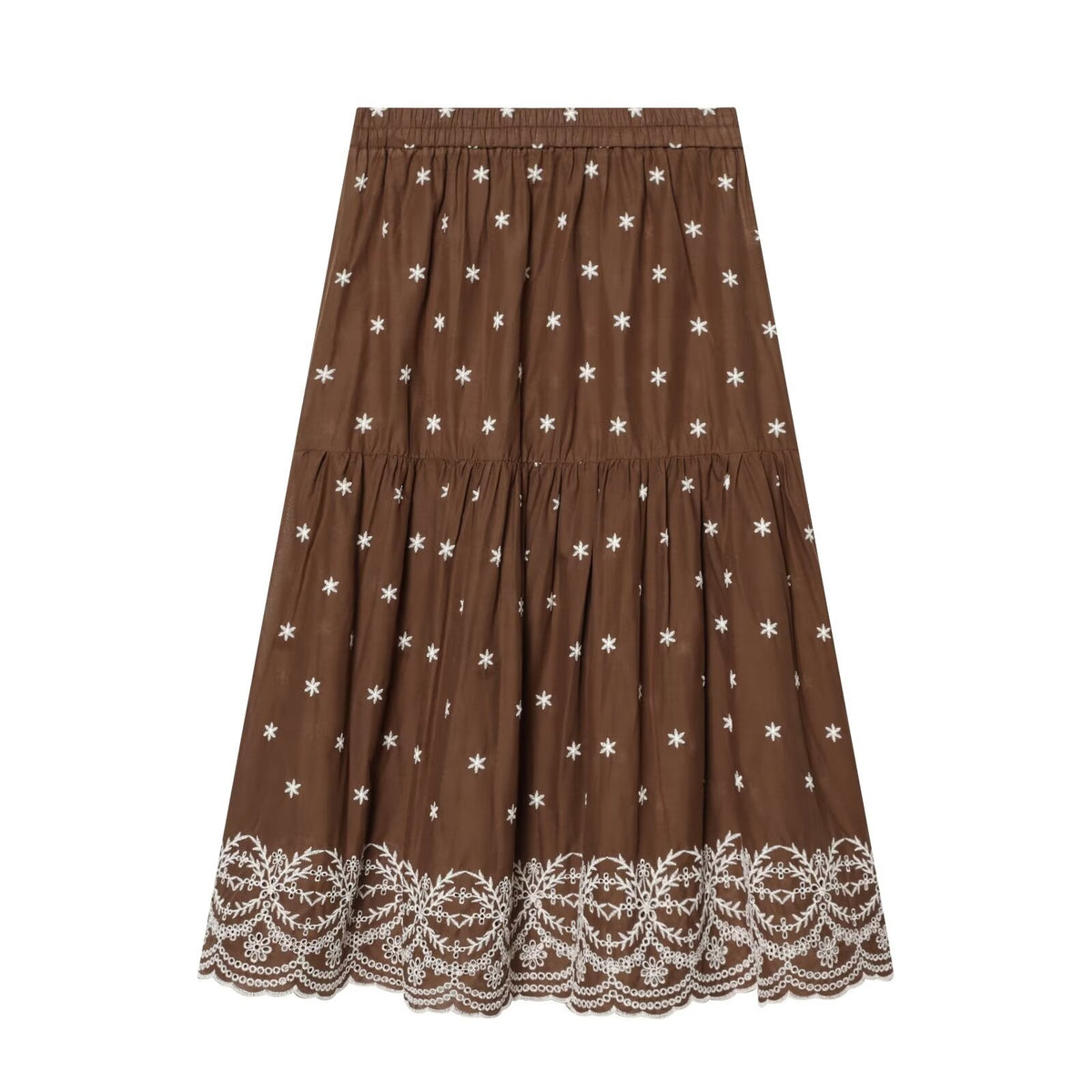 suit Women's 2 pieces hollowed out embroidered top+Skirts