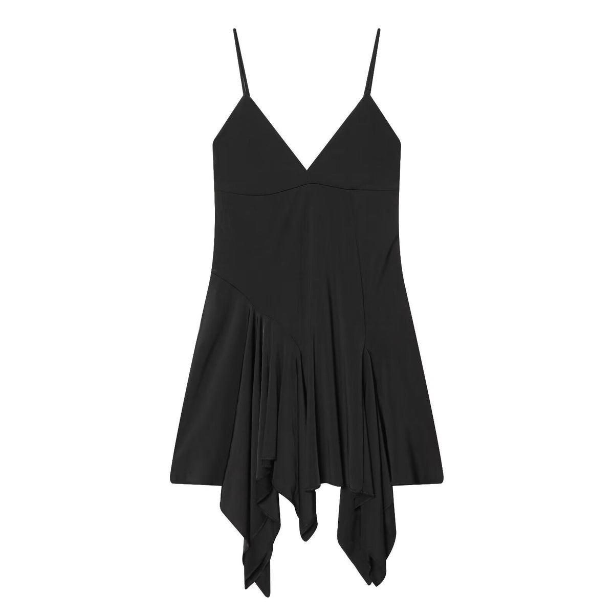 Women's slim asymmetrical suspender dress