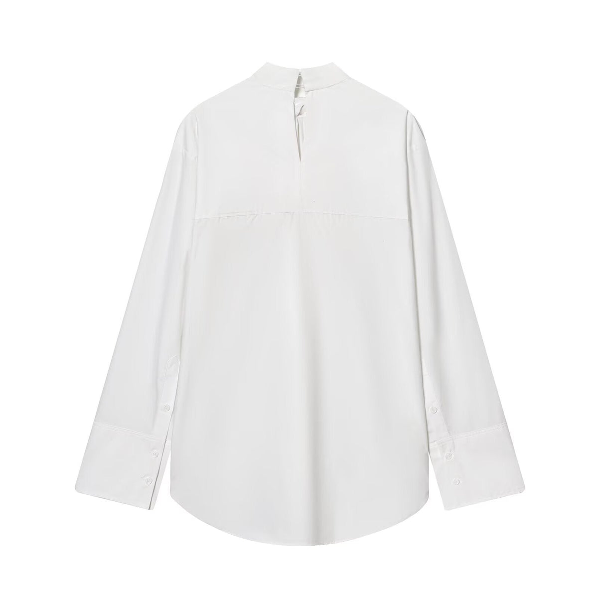 Women's 2026 loose bow decoration poplin shirt