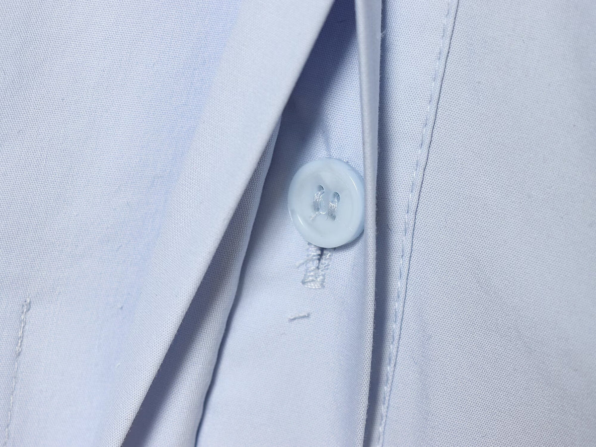 Women's pleated decorative casual poplin shirt